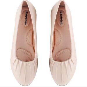 Women's Flats Dress Shoes Pointed Toe Comfortable Ballet Flat Dressy Shoes Beige